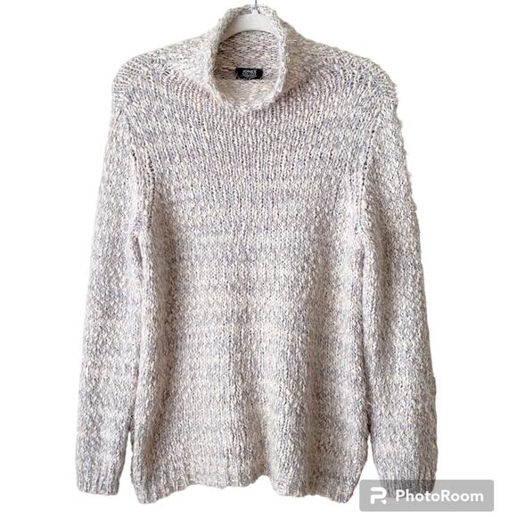 Jones New York | Fluffy Eyelash Chunky Knit Turtleneck Sweater Cozy Cream Small - Picture 1 of 7